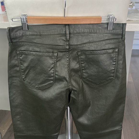 Banana Republic Dark Green Faux Leather Skinny Pants Size 29 - Picture 10 of 15